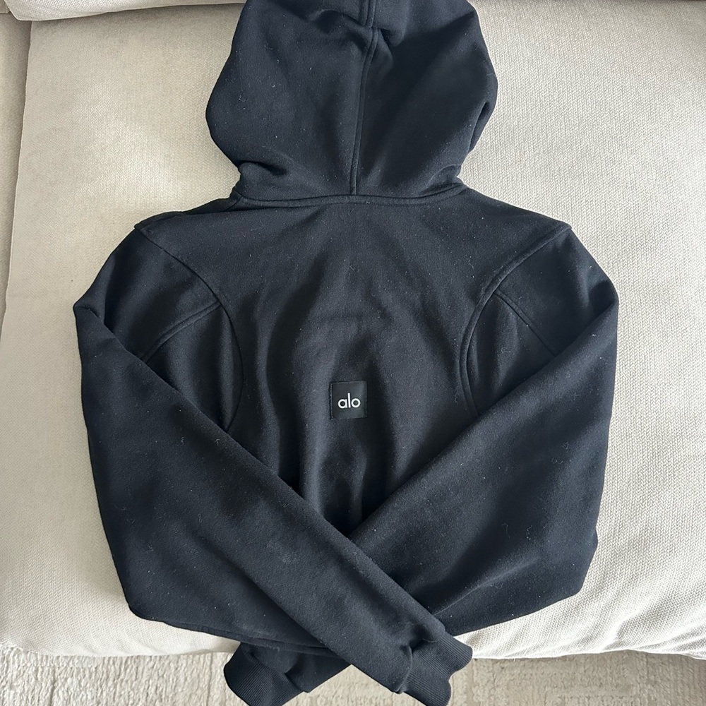 ALO Yoga black sweet escape zip up hoodie size small
